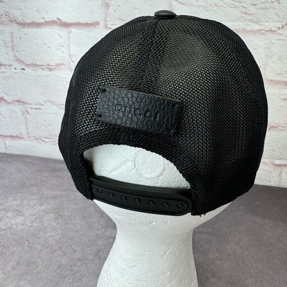 Gucci Black Gg Mesh Baseball Cap Hat Small - Picture 6 of 16